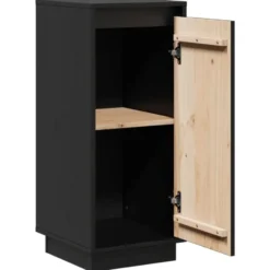 vidaXL - Dressoir - Zwart - Grenenhout - 2 stuks