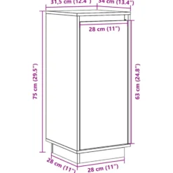 vidaXL - Dressoir - Zwart - Grenenhout - 2 stuks