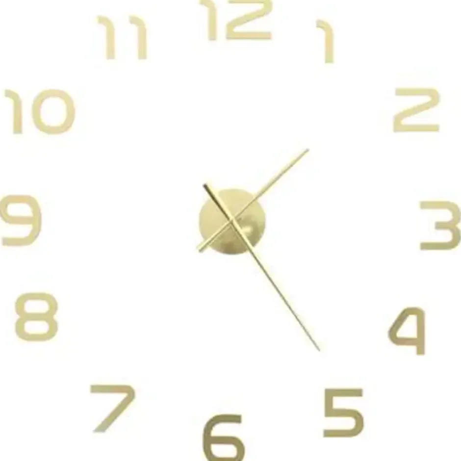 vidaXL - 3d-wandklok - Goud - Acryl