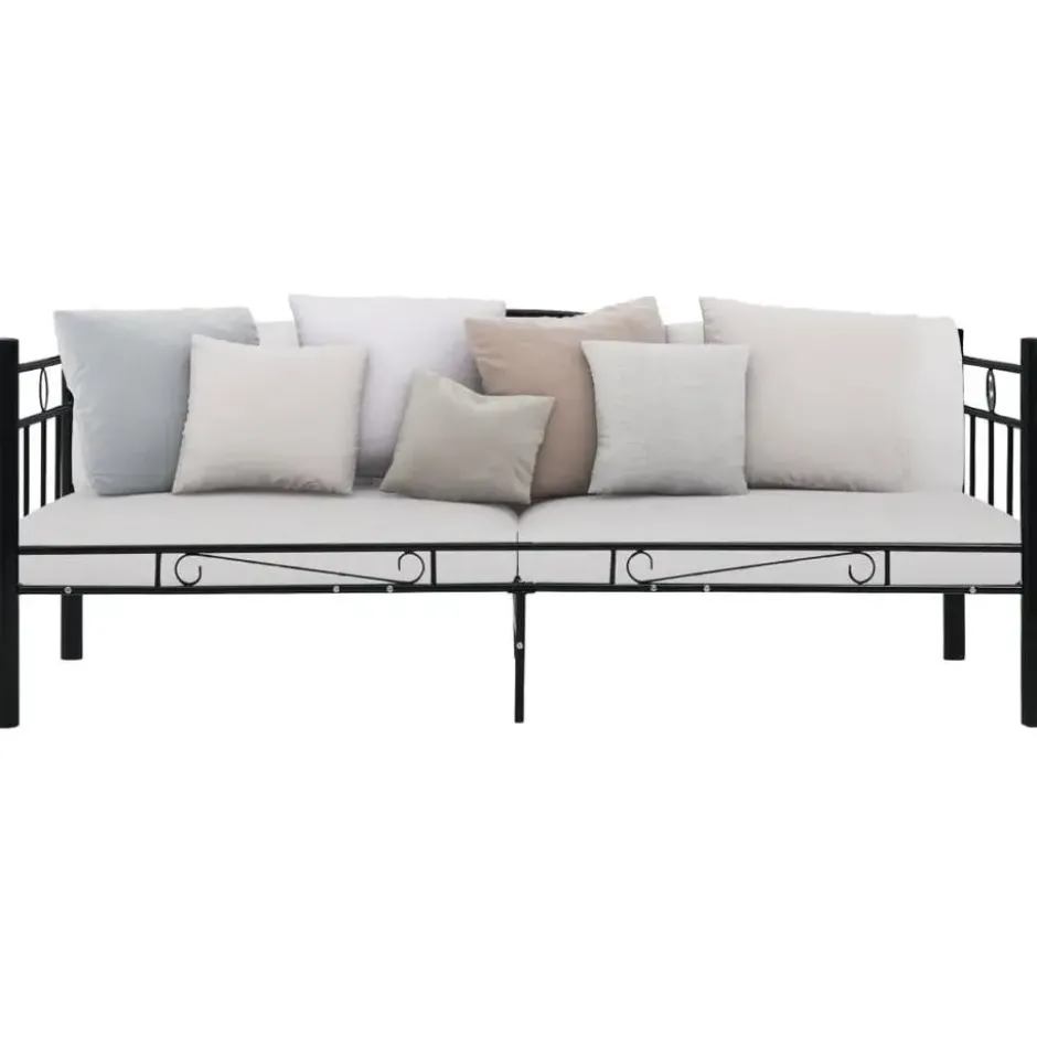 vidaXL - Eenpersoonsbedbank - Zwart - Metaal - 90x200 cm