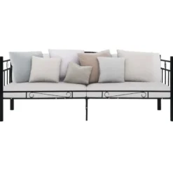 vidaXL - Eenpersoonsbedbank - Zwart - Metaal - 90x200 cm