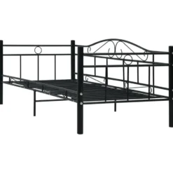 vidaXL - Eenpersoonsbedbank - Zwart - Metaal - 90x200 cm