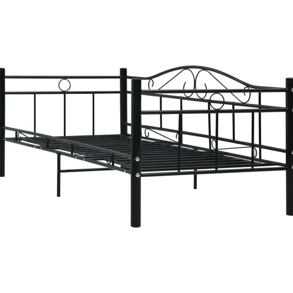vidaXL - Eenpersoonsbedbank - Zwart - Metaal - 90x200 cm
