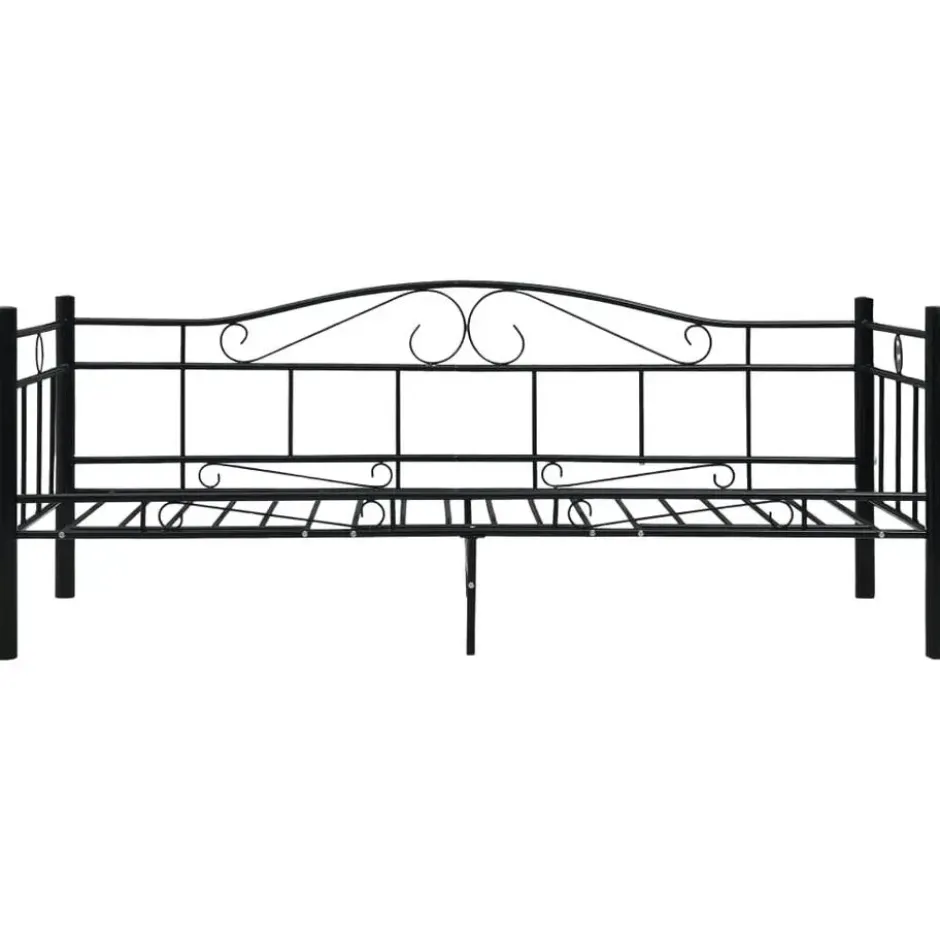 vidaXL - Eenpersoonsbedbank - Zwart - Metaal - 90x200 cm