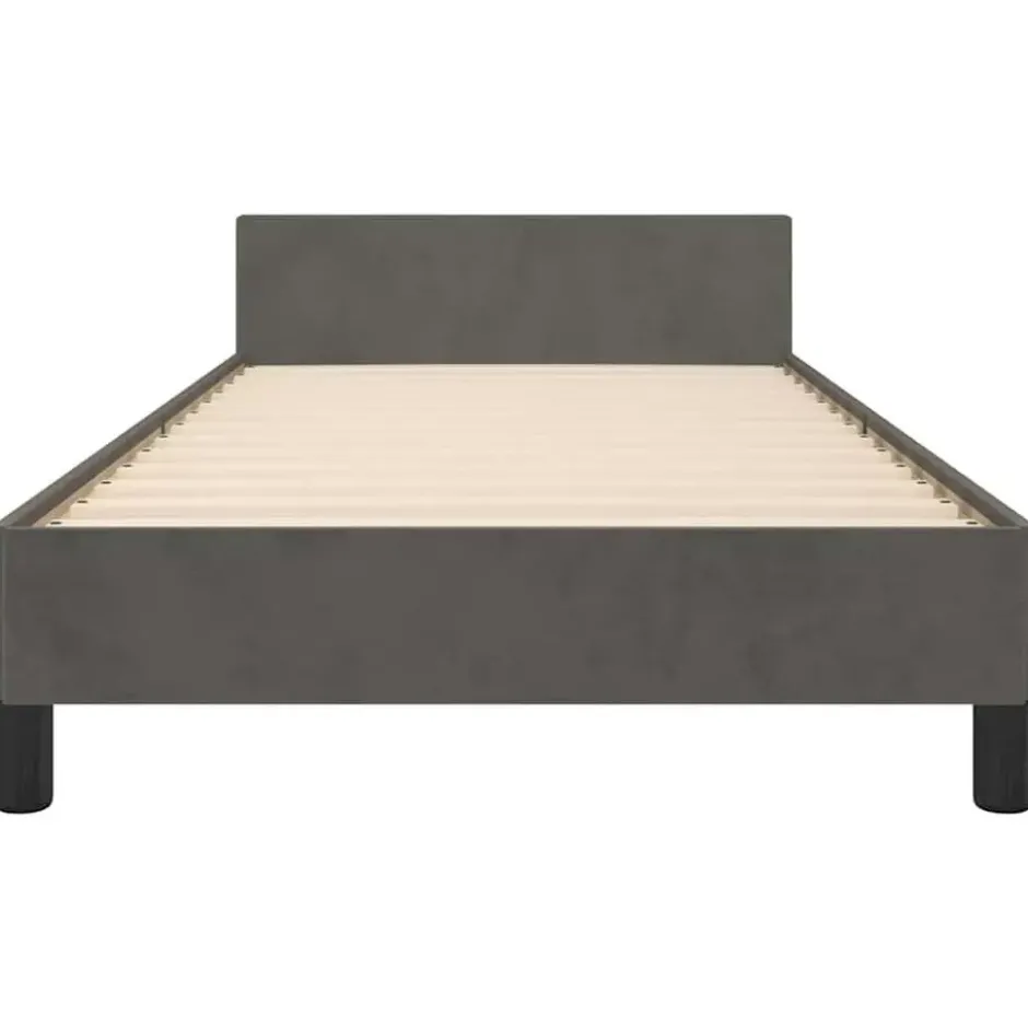 vidaXL - Eenpersoonsbed frame - Donkergrijs - Fluweel - 80x200 cm