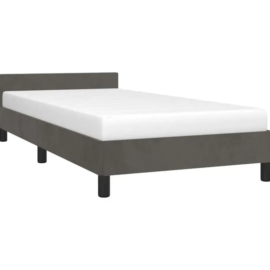vidaXL - Eenpersoonsbed frame - Donkergrijs - Fluweel - 80x200 cm