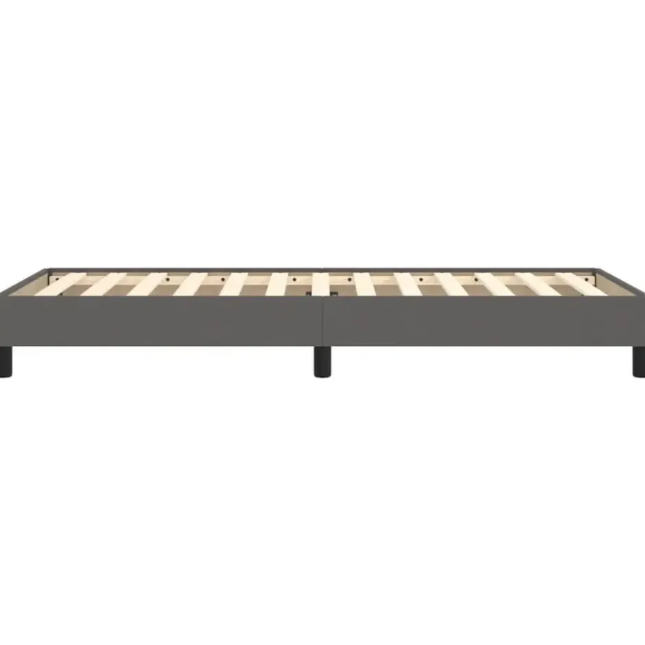vidaXL - Eenpersoonsbed frame met lattenbodem - Grijs - Kunstleer - 80x200 cm