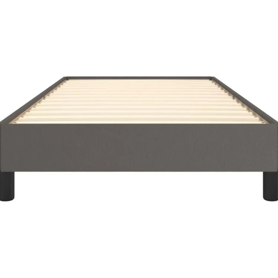 vidaXL - Eenpersoonsbed frame met lattenbodem - Grijs - Kunstleer - 80x200 cm