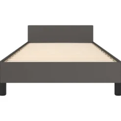 vidaXL - Eenpersoonsbed met hoofdeinde zonder matras - Grijs - 90x200 cm