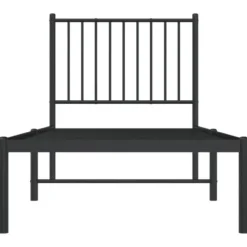 vidaXL - Eenpersoonsbed met hoofdbord - Zwart - Metaal - 80x200 cm