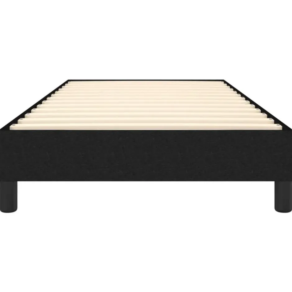 vidaXL - Eenpersoonsbed met lattenbodem - Zwart - Stof - 90x200 cm