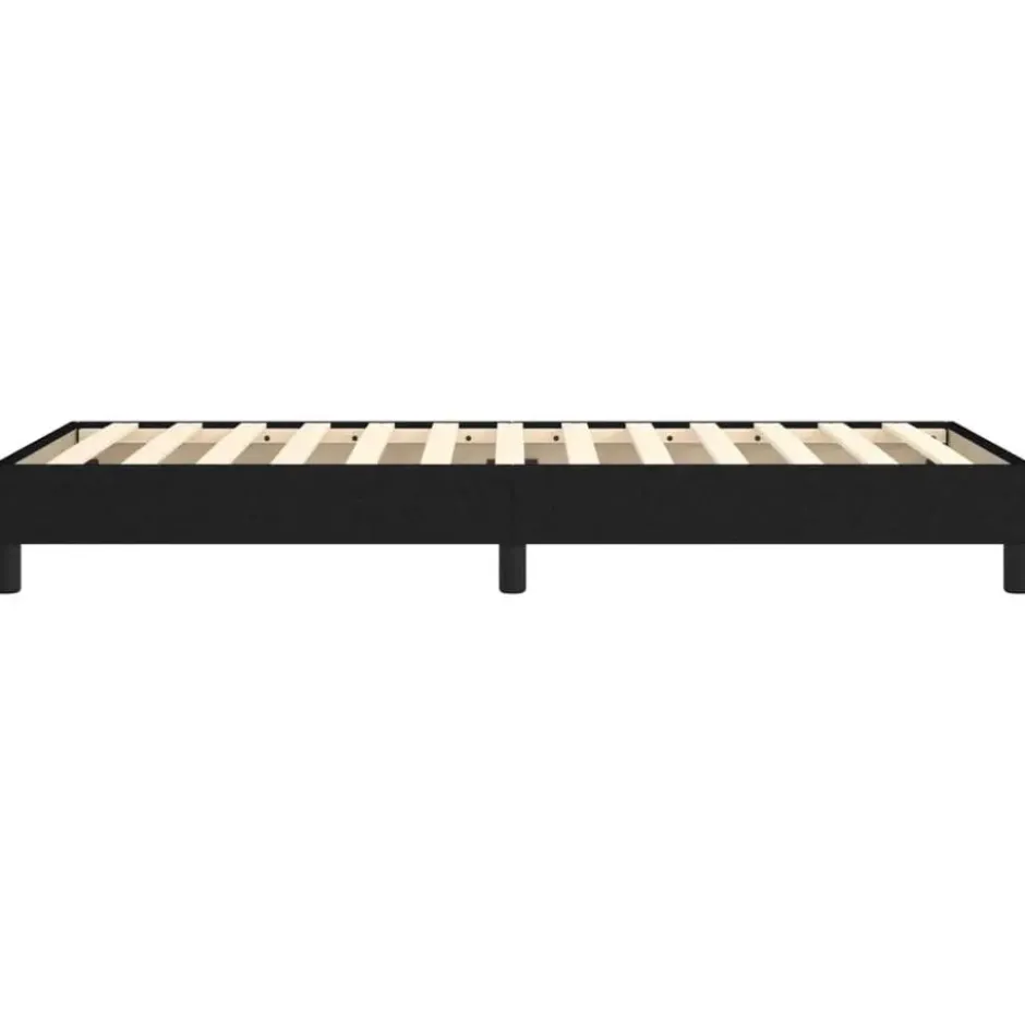 vidaXL - Eenpersoonsbed met lattenbodem - Zwart - Stof - 90x200 cm