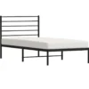 vidaXL - Eenspersoonsbed met hoofdbord - Zwart - Metaal - 80x200 cm