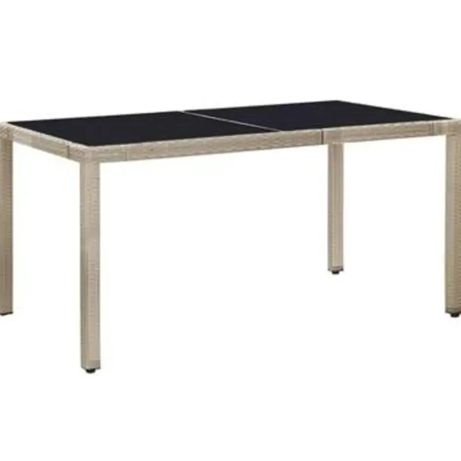 vidaXL - Eethoek Voor Buiten - Beige - Poly rattan - 150 cm tafellengte