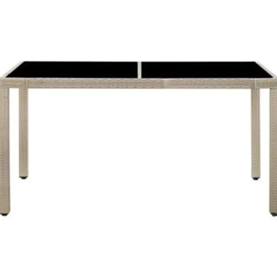 vidaXL - Eethoek Voor Buiten - Beige - Poly rattan - 150 cm tafellengte