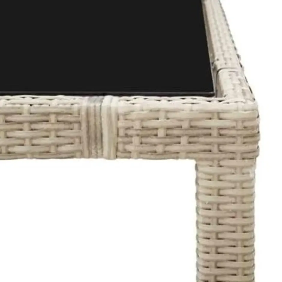 vidaXL - Eethoek Voor Buiten - Beige - Poly rattan - 150 cm tafellengte