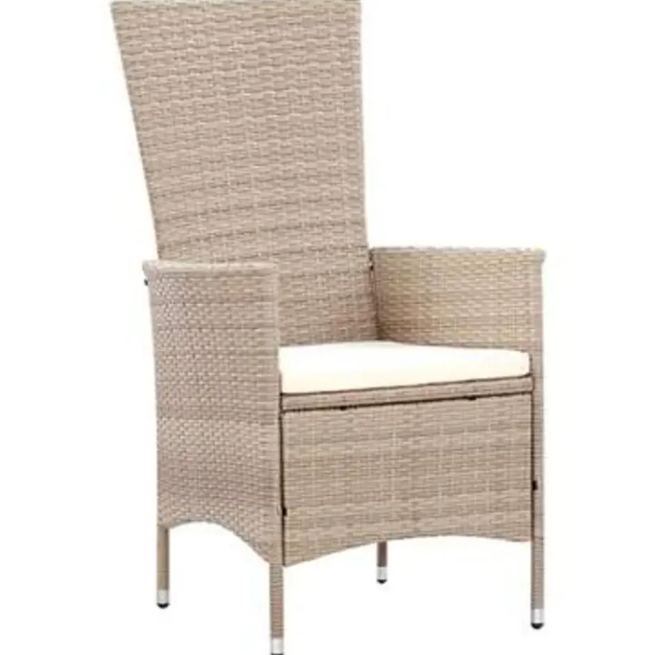 vidaXL - Eethoek Voor Buiten - Beige - Poly rattan - 150 cm tafellengte