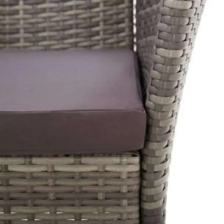 vidaXL - Eethoek Voor Buiten - Grijs - Poly rattan