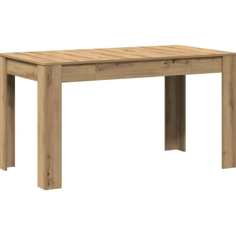 vidaXL Eettafel - Artisanaal eiken - Bewerkt hout - 140x74.5x76 cm