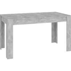 vidaXL Eettafel - Betongrijs - Bewerkt hout - 140x74.5x76 cm