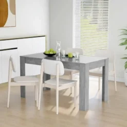 vidaXL Eettafel - Betongrijs - Bewerkt hout - 140x74.5x76 cm