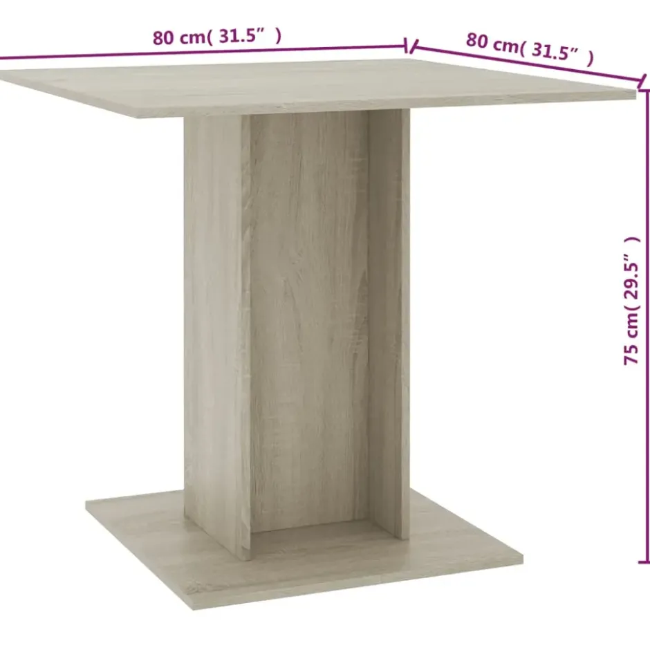 vidaXL - Eettafel - Bruin - Bewerkt hout