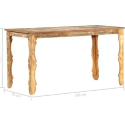 vidaXL - Eettafel - Bruin - Gerecycled hout - 140 x 70 x 76 cm