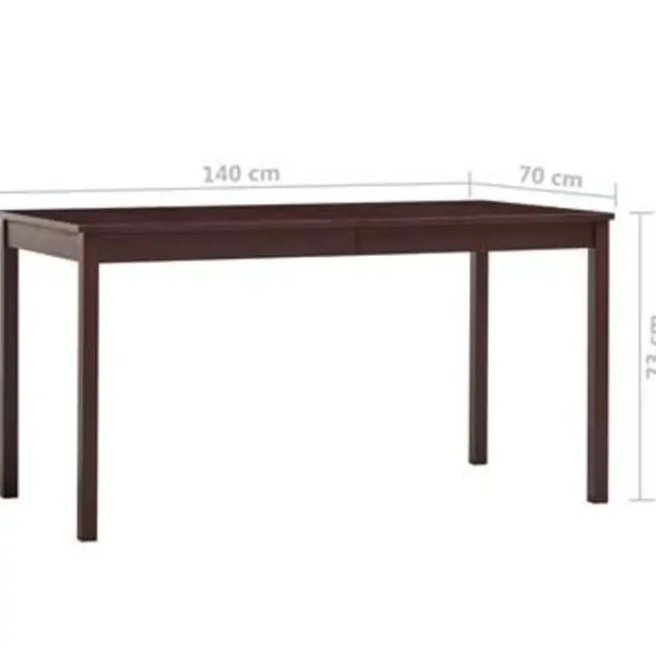 vidaXL - Eettafel - Bruin - Grenenhout - 140 x 70 x 73 cm