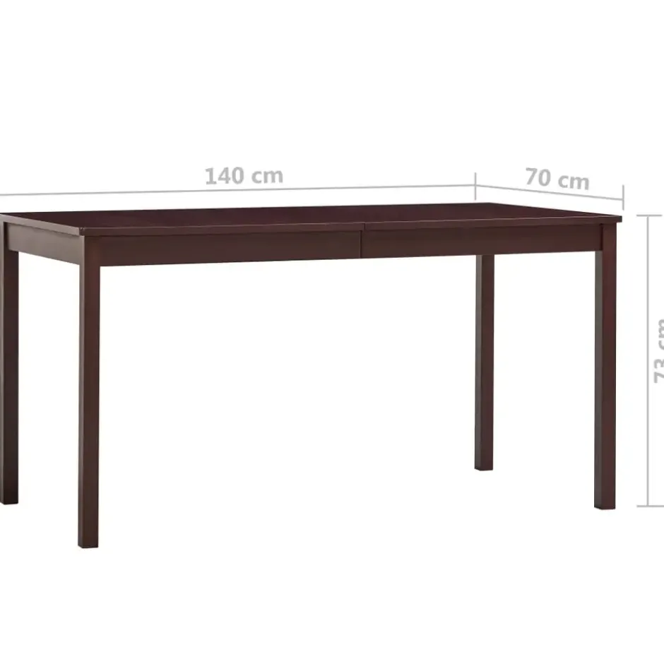 vidaXL - Eettafel - Bruin - Grenenhout - 140 x 70 x 73 cm