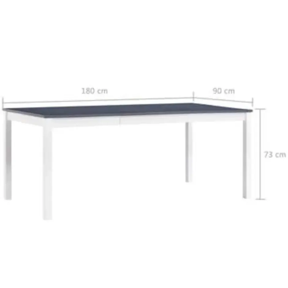 vidaXL - Eettafel - Grijs - Grenenhout - 180 x 90 x 73 cm
