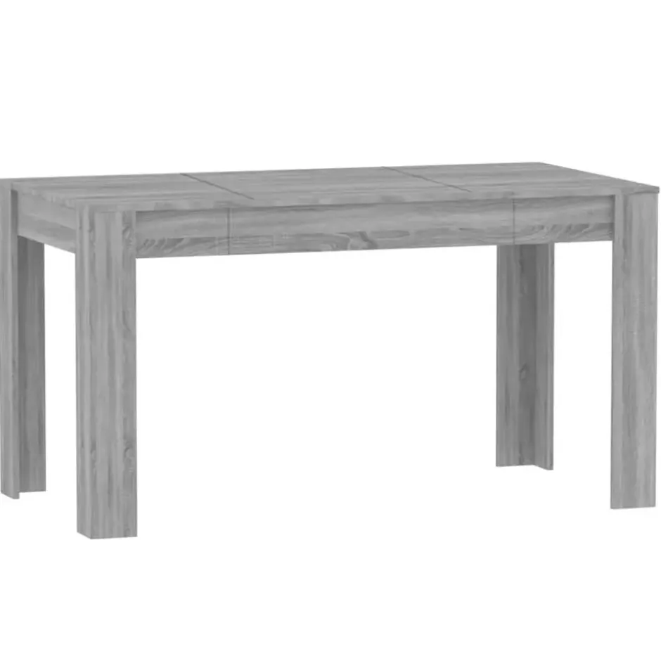 vidaXL Eettafel - Grijs sonoma eiken - Bewerkt hout - 140x74.5x76 cm