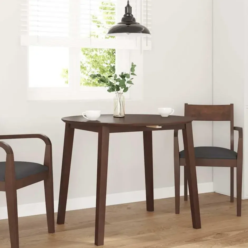 vidaXL Eettafel - Inklapbare tafel - Lichtbruin - Rubberhout - 90x90x55 cm
