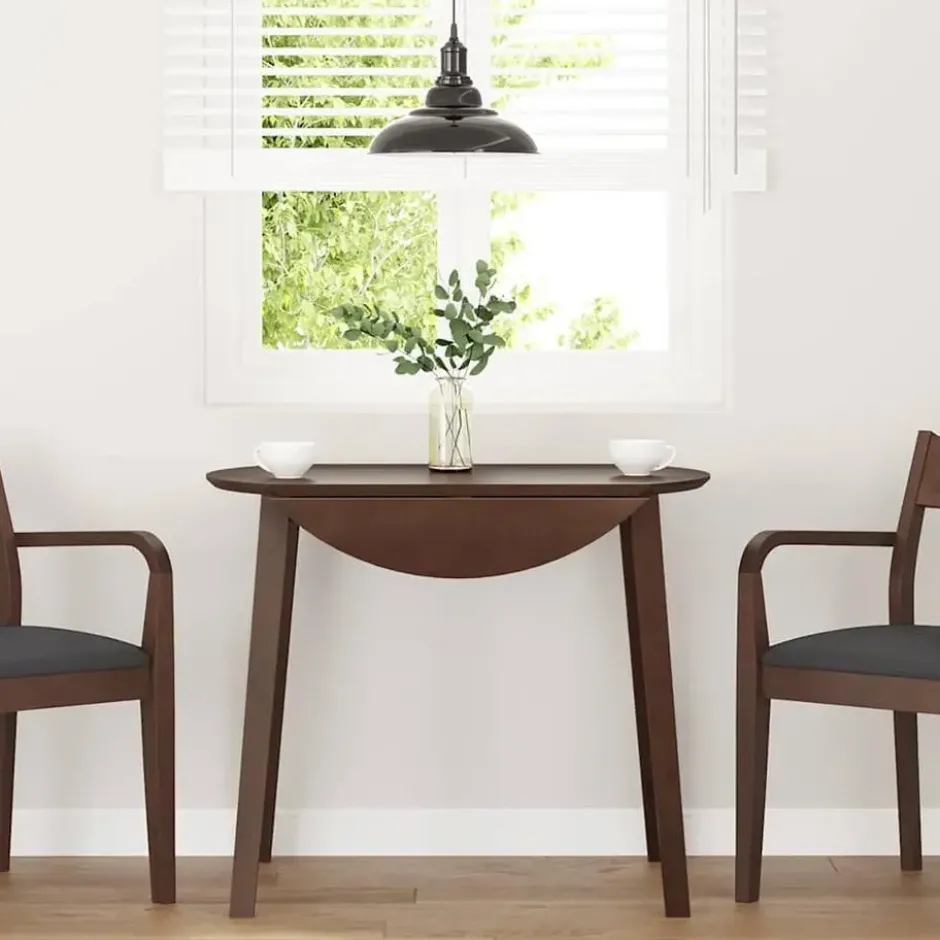 vidaXL Eettafel - Inklapbare tafel - Lichtbruin - Rubberhout - 90x90x55 cm
