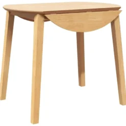 vidaXL Eettafel - Inklapbare tafel - Naturel - Massief rubberhout - 90x90x55 cm