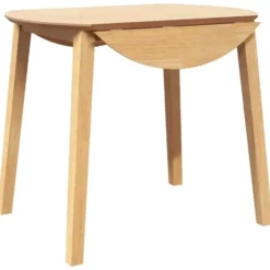 vidaXL Eettafel - Inklapbare tafel - Naturel - Massief rubberhout - 90x90x55 cm