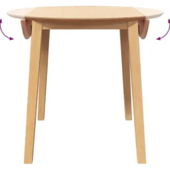 vidaXL Eettafel - Inklapbare tafel - Naturel - Massief rubberhout - 90x90x55 cm