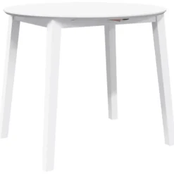 vidaXL Eettafel - Inklapbare tafel - Wit - Massief rubberhout - 90x90x55 cm