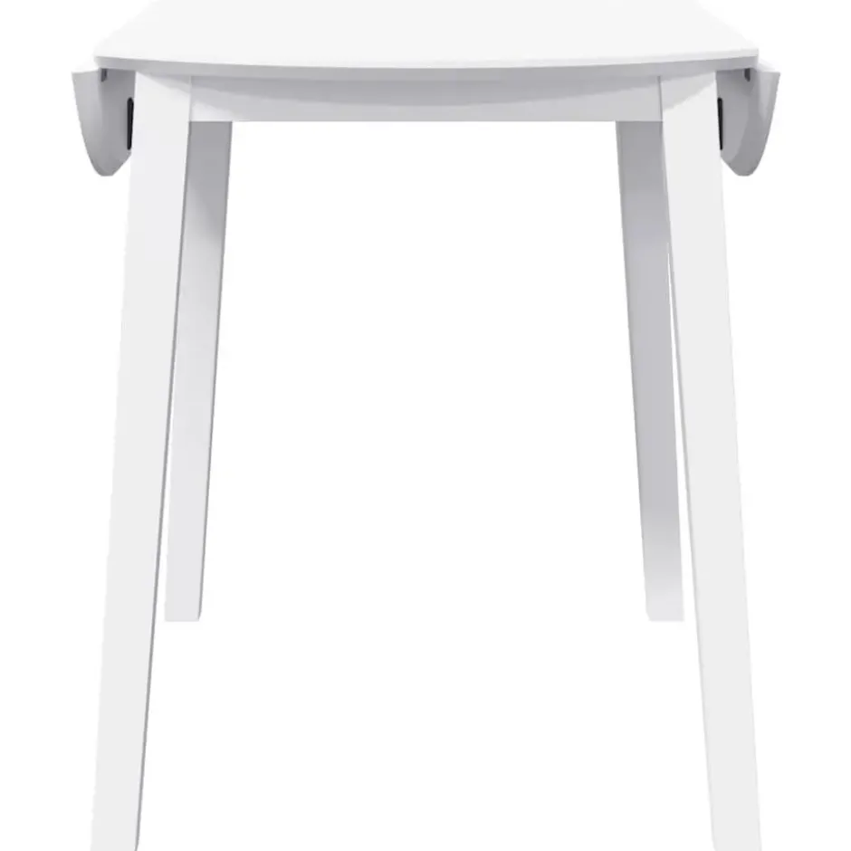 vidaXL Eettafel - Inklapbare tafel - Wit - Massief rubberhout - 90x90x55 cm
