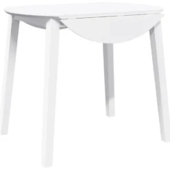 vidaXL Eettafel - Inklapbare tafel - Wit - Massief rubberhout - 90x90x55 cm