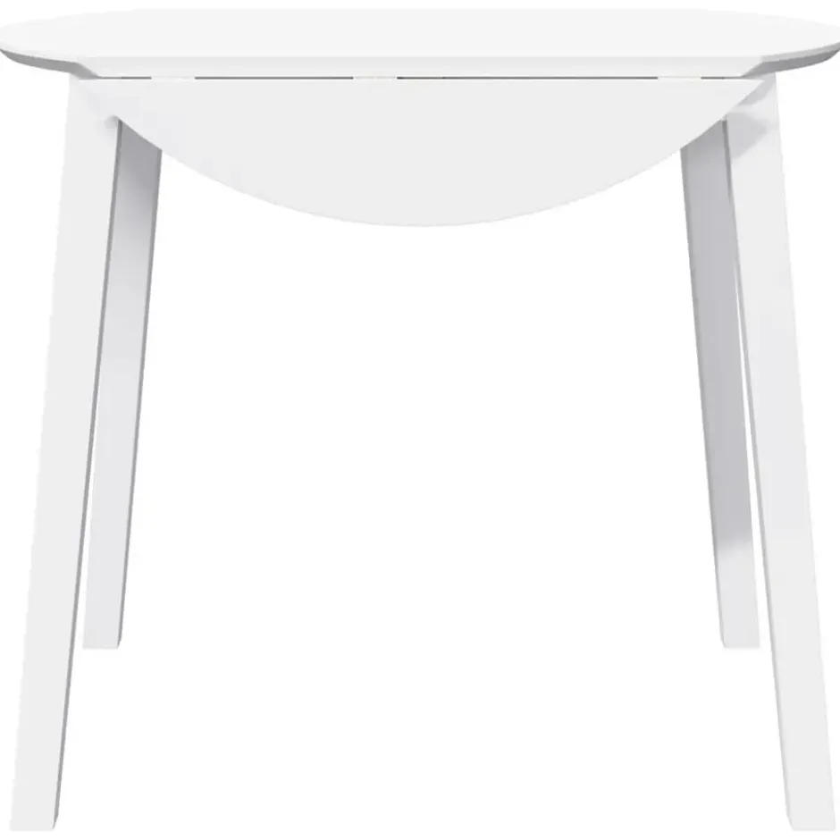 vidaXL Eettafel - Inklapbare tafel - Wit - Massief rubberhout - 90x90x55 cm