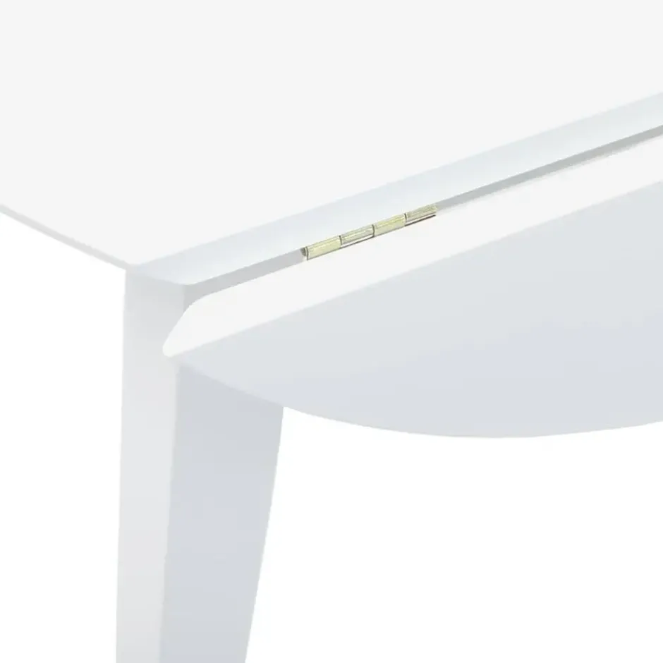vidaXL Eettafel - Inklapbare tafel - Wit - Massief rubberhout - 90x90x55 cm