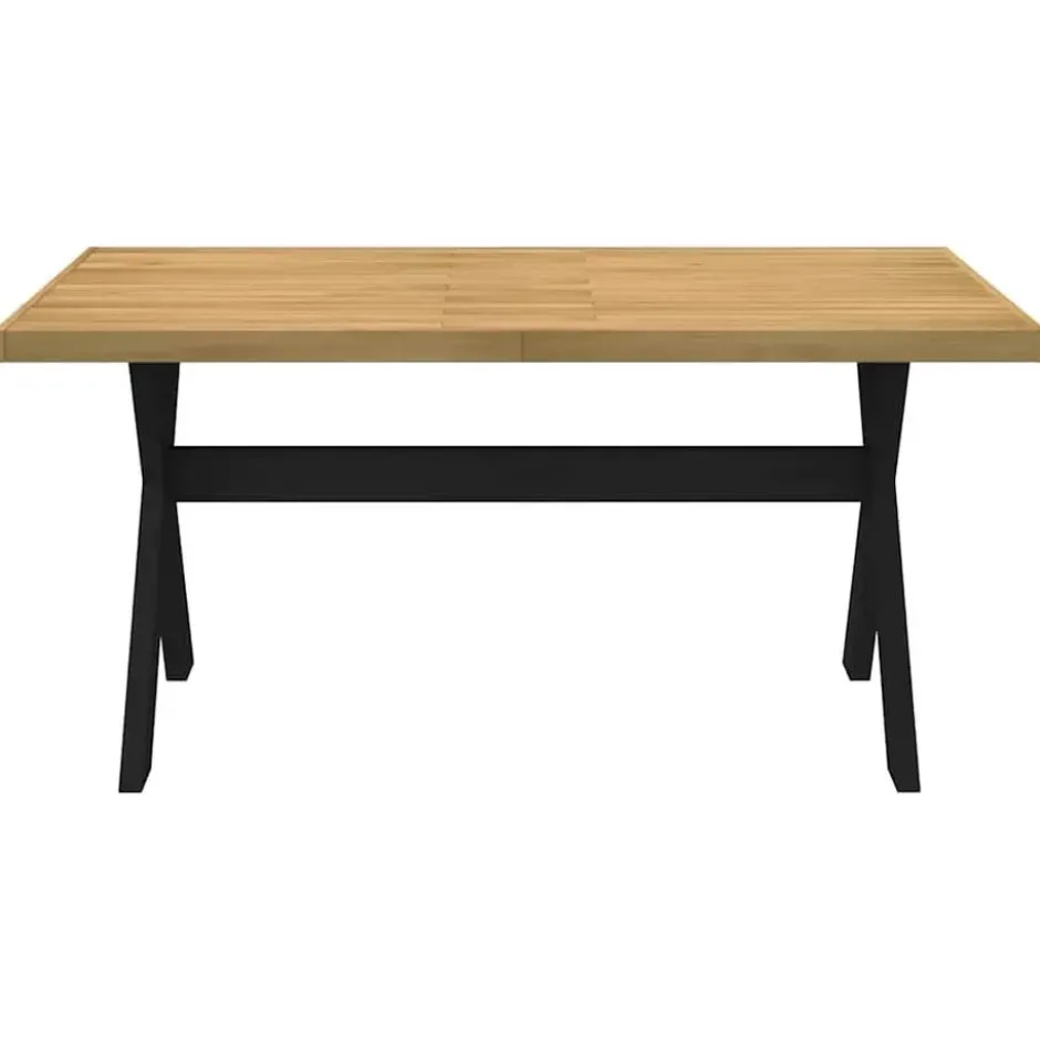 vidaXL Eettafel NOAIN met X-poten - Naturel - Massief grenenhout - 160x90 cm