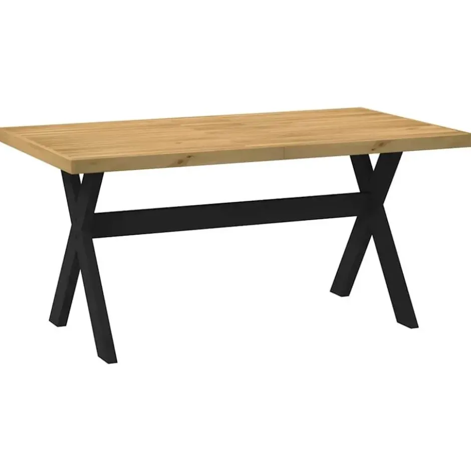 vidaXL Eettafel NOAIN met X-poten - Naturel - Massief grenenhout - 160x90 cm