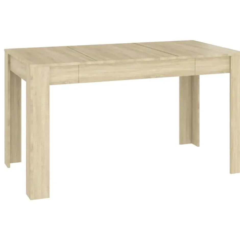 vidaXL Eettafel Rechthoekig – Sonoma Eiken – 140 x 74.5 x 76 cm – Bewerkt Hout