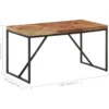 vidaXL Eettafel - Rechthoekige tafel - Massief acaciahout&mangohout - 140x70 cm