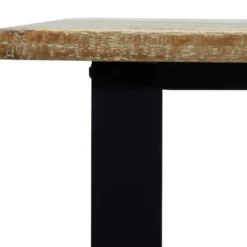 vidaXL Eettafel - Rechthoekige tafel - Massief acaciahout en staal - 150x90 cm