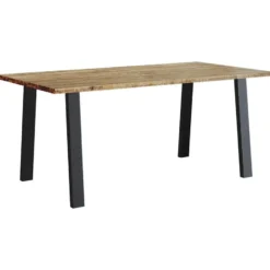 vidaXL Eettafel - Rechthoekige tafel - Massief acaciahout en staal - 150x90 cm