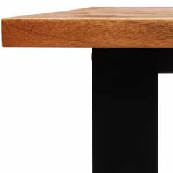 vidaXL Eettafel - Rechthoekige tafel - Massief acaciahout en staal - 160x80 cm