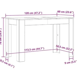 vidaXL Eettafel - Rechthoekige tafel - Oud hout - Bewerkt hout - 120x60 cm