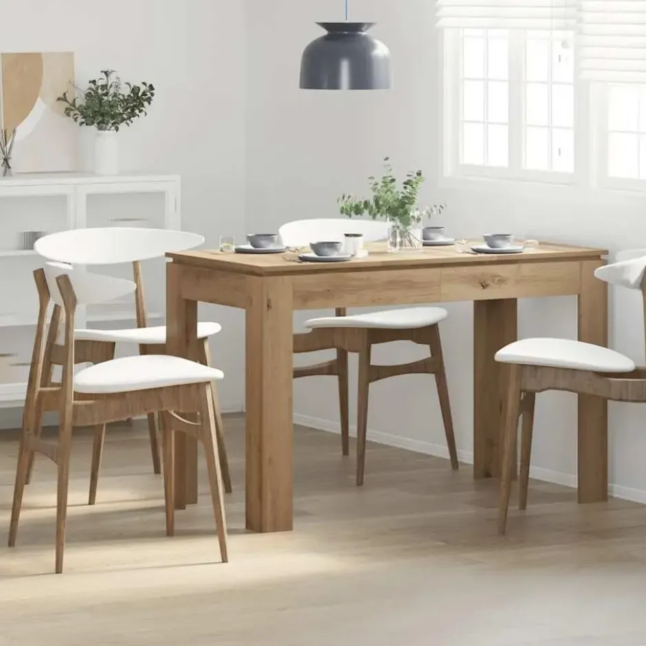 vidaXL Eettafel - Rechthoekige tafel - Artisanaal eiken - Hout - 120x60x76 cm